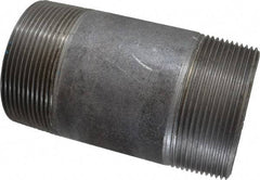 Made in USA - Schedule 40, 3" Diam x 6" Long Steel Black Pipe Nipple - Threaded - Best Tool & Supply