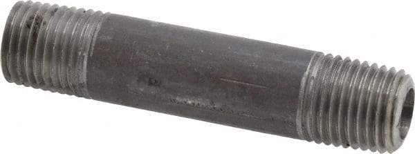 Made in USA - Schedule 80, 1/4" Diam x 2-1/2" Long Steel Black Pipe Nipple - Threaded - Best Tool & Supply