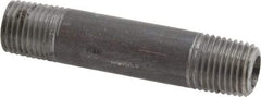 Made in USA - Schedule 80, 1/4" Diam x 2-1/2" Long Steel Black Pipe Nipple - Threaded - Best Tool & Supply