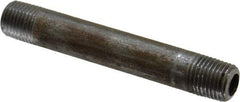 Made in USA - Schedule 80, 1/4" Diam x 3-1/2" Long Steel Black Pipe Nipple - Threaded - Best Tool & Supply