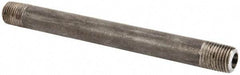 Made in USA - Schedule 80, 1/4" Diam x 5-1/2" Long Steel Black Pipe Nipple - Threaded - Best Tool & Supply