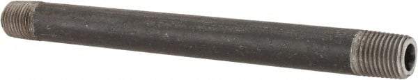 Made in USA - Schedule 80, 1/4" Diam x 6" Long Steel Black Pipe Nipple - Threaded - Best Tool & Supply