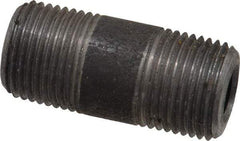 Made in USA - Schedule 80, 3/8" Diam x 1-1/2" Long Steel Black Pipe Nipple - Threaded - Best Tool & Supply