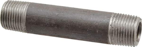 Made in USA - Schedule 80, 3/8" Diam x 3" Long Steel Black Pipe Nipple - Threaded - Best Tool & Supply