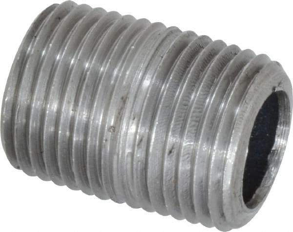 Made in USA - Schedule 80, 1/2" Diam x 1-1/8" Long Steel Black Pipe Nipple - Threaded - Best Tool & Supply