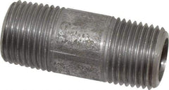 Made in USA - Schedule 80, 1/2" Diam x 2" Long Steel Black Pipe Nipple - Threaded - Best Tool & Supply