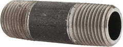 Made in USA - Schedule 80, 1/2" Diam x 2-1/2" Long Steel Black Pipe Nipple - Threaded - Best Tool & Supply