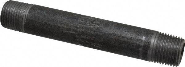 Made in USA - Schedule 80, 1/2" Diam x 5" Long Steel Black Pipe Nipple - Threaded - Best Tool & Supply