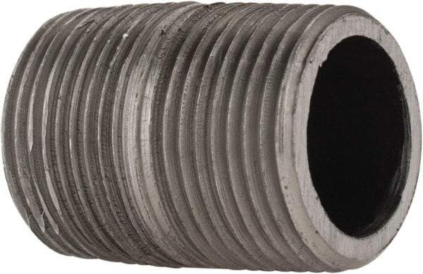 Made in USA - Schedule 80, 3/4" Diam x 1-3/8" Long Steel Black Pipe Nipple - Threaded - Best Tool & Supply