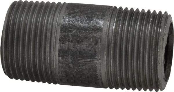 Made in USA - Schedule 80, 3/4" Diam x 2" Long Steel Black Pipe Nipple - Threaded - Best Tool & Supply