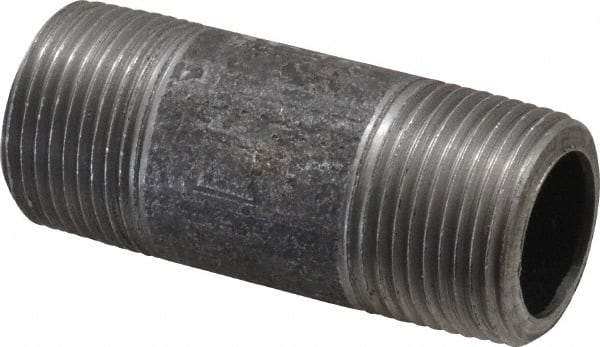 Made in USA - Schedule 80, 3/4" Diam x 2-1/2" Long Steel Black Pipe Nipple - Threaded - Best Tool & Supply