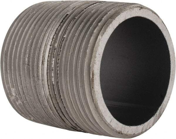 Made in USA - Schedule 80, 1-1/4" Diam x 1-5/8" Long Steel Black Pipe Nipple - Threaded - Best Tool & Supply