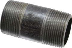 Made in USA - Schedule 80, 1-1/4" Diam x 3" Long Steel Black Pipe Nipple - Threaded - Best Tool & Supply