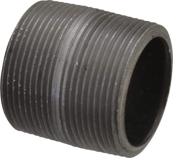 Made in USA - Schedule 80, 1-1/2" Diam x 1-3/4" Long Steel Black Pipe Nipple - Threaded - Best Tool & Supply