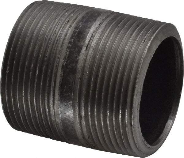 Made in USA - Schedule 80, 1-1/2" Diam x 2" Long Steel Black Pipe Nipple - Threaded - Best Tool & Supply