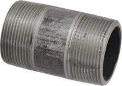 Made in USA - Schedule 80, 1-1/2" Diam x 3" Long Steel Black Pipe Nipple - Threaded - Best Tool & Supply