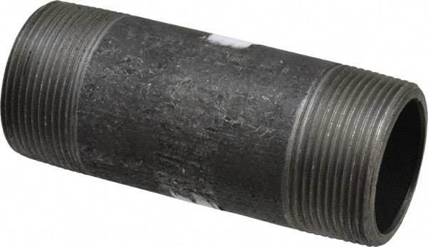 Made in USA - Schedule 80, 1-1/2" Diam x 4-1/2" Long Steel Black Pipe Nipple - Threaded - Best Tool & Supply