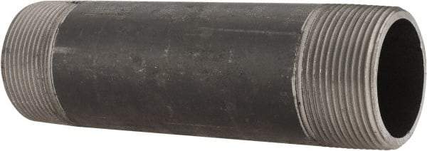 Made in USA - Schedule 80, 1-1/2" Diam x 6" Long Steel Black Pipe Nipple - Threaded - Best Tool & Supply