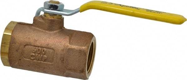 Apollo - 1" Pipe, Standard Port, Bronze Standard Ball Valve - 2 Piece, Inline - One Way Flow, FNPT x FNPT Ends, Lever Handle, 600 WOG, 150 WSP - Best Tool & Supply