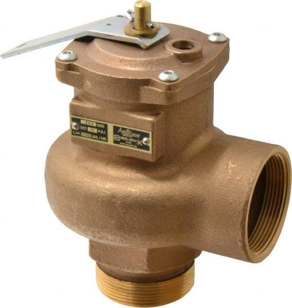 Conbraco - 2" Inlet, 2" Outlet, High Capacity Steam Relief Valve - 15 Max psi, Bronze, 3,150 Lb per Hour - Best Tool & Supply