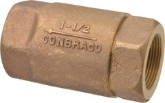 Conbraco - 1-1/2" Bronze Check Valve - Inline, FNPT x FNPT - Best Tool & Supply