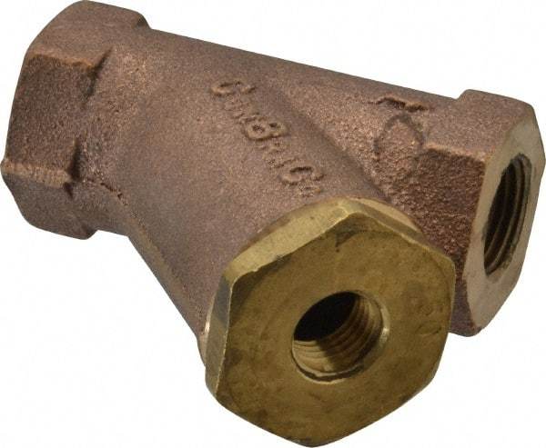 Conbraco - 3/8" Pipe, FNPT Ends, Cast Bronze Y-Strainer - 400 psi WOG Rating - Best Tool & Supply