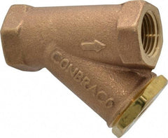 Conbraco - 1/2" Pipe, FNPT Ends, Cast Bronze Y-Strainer - 400 psi WOG Rating - Best Tool & Supply