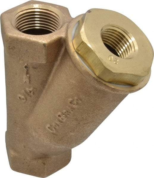 Conbraco - 3/4" Pipe, FNPT Ends, Cast Bronze Y-Strainer - 400 psi WOG Rating - Best Tool & Supply