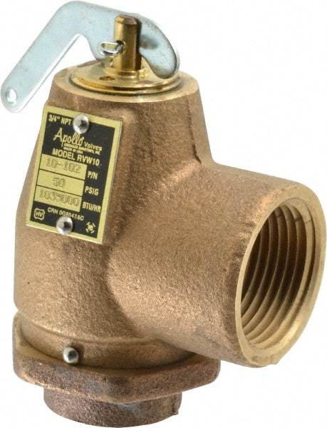 Conbraco - 3/4" Inlet, 1" Outlet, ASME Safety Relief Valve - 50 Max psi, Bronze, 1,035,000 BTUs - Best Tool & Supply