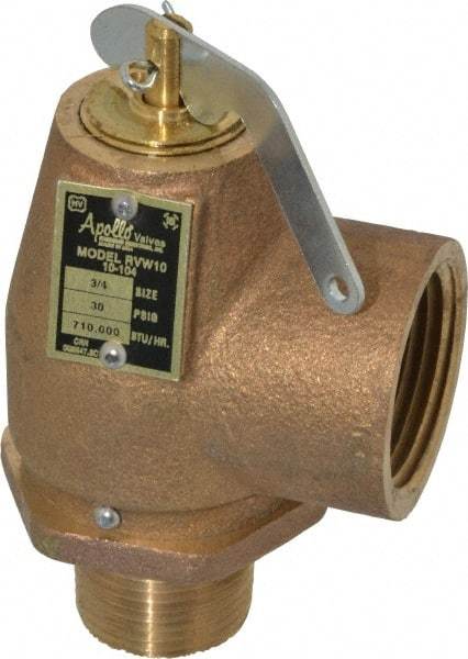 Conbraco - 3/4" Inlet, 1" Outlet, ASME Safety Relief Valve - 30 Max psi, Bronze, 710,000 BTUs - Best Tool & Supply