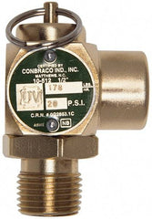 Conbraco - 1/2" Inlet, 1/2" Outlet, ASME Safety Relief Valve - 30 Max psi, Bronze, 245,000 BTUs - Best Tool & Supply