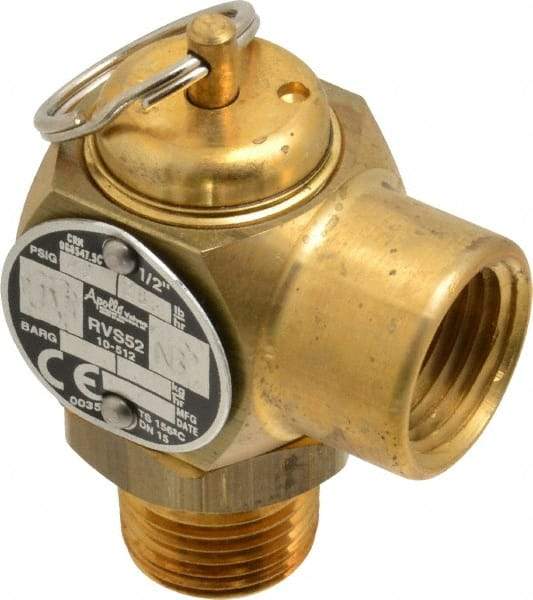 Conbraco - 1/2" Inlet, 1/2" Outlet, ASME Safety Relief Valve - 40 Max psi, Bronze, 305,000 BTUs - Best Tool & Supply