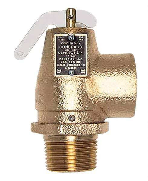 Conbraco - 3/4" Inlet, 3/4" Outlet, ASME Low Pressure Steam Heating Relief Valve - 10 Max psi, Bronze, 475 Lb per Hour - Best Tool & Supply