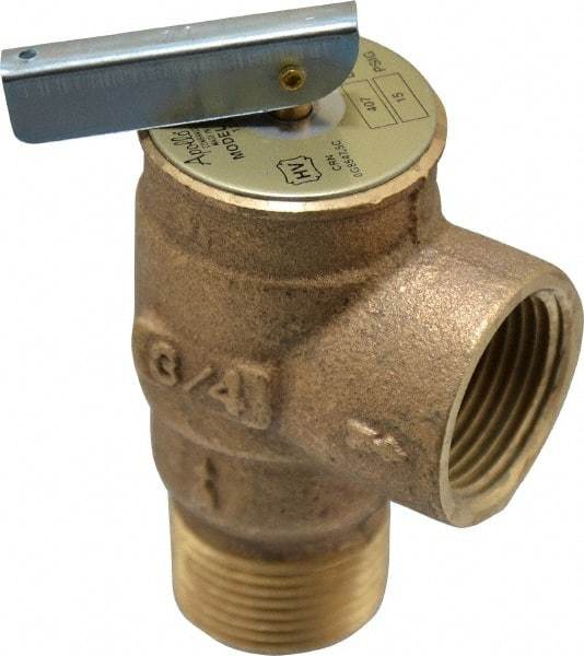 Conbraco - 3/4" Inlet, 3/4" Outlet, ASME Low Pressure Steam Heating Relief Valve - 15 Max psi, Bronze, 407 Lb per Hour - Best Tool & Supply