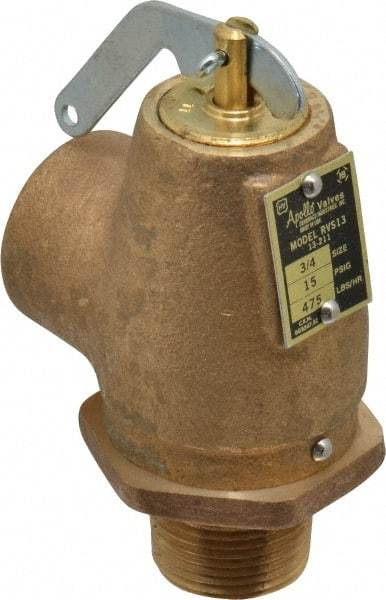 Conbraco - 3/4" Inlet, 3/4" Outlet, ASME Low Pressure Steam Heating Relief Valve - 15 Max psi, Bronze, 475 Lb per Hour - Best Tool & Supply