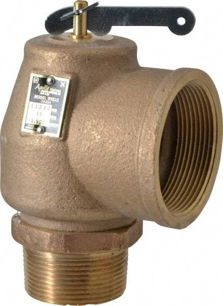 Conbraco - 1-1/2" Inlet, 2" Outlet, ASME Low Pressure Steam Heating Relief Valve - 15 Max psi, Bronze, 1,900 Lb per Hour - Best Tool & Supply