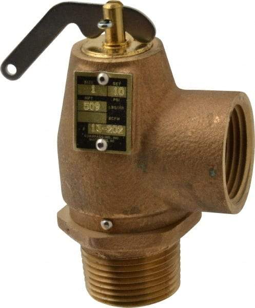 Conbraco - 1" Inlet, 1" Outlet, ASME Low Pressure Steam Heating Relief Valve - 10 Max psi, Bronze, 643 Lb per Hour - Best Tool & Supply