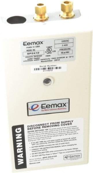 Eemax - 120 Volt Electric Water Heater - 2.4 KW, 20 Amp, 10 Wire Gauge - Best Tool & Supply