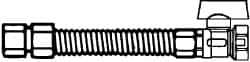 Dormont - 1/2" Inlet, 1/2" Outlet MIP x FIP with Straight Ball Valve Gas Connector - 18" Long, 3/8" Hose ID - Best Tool & Supply