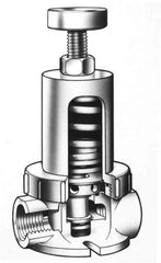 Simtech - 1/4" Pipe, NPTF End Connection, PVC Pressure Regulating Valve - EPDM Seal, 160 psi Inlet Pressure, 10 to 15 psi Working Pressure - Best Tool & Supply