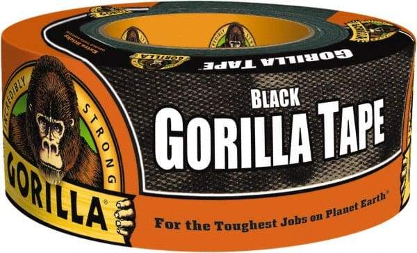 Gorilla Tape - 1-7/8" x 12 Yds Black Duct Tape - 17 mil, Rubber Adhesive, Cotton/Polyester Blend Cloth Backing, 32°F to 150°F - Best Tool & Supply