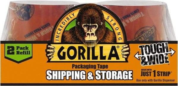 Gorilla Tape - 2-7/8" x 30 Yd Clear Acrylic Adhesive Packaging Tape - BOPP Film Backing, 3.4 mil Thick, 44 Lb Tensile Strength - Best Tool & Supply