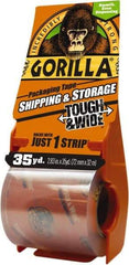 Gorilla Tape - 2-7/8" x 35 Yd Clear Acrylic Adhesive Packaging Tape - BOPP Film Backing, 3.4 mil Thick, 44 Lb Tensile Strength - Best Tool & Supply