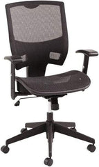 ALERA - 43-3/4" High Mid Back Chair - 25-3/8" Wide x 24" Deep, Mesh Seat, Black - Best Tool & Supply