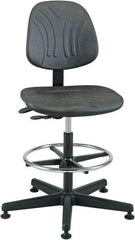 Bevco - 19 to 26-1/2" High Pneumatic Height Adjustable Chair - 27" Wide x 27" Deep, Polyurethane Seat, Black - Best Tool & Supply