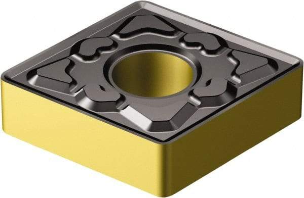 Sandvik Coromant - CNMG642 MM Grade 2220 Carbide Turning Insert - TiCN/AI2O3/TiN Finish, 80° Diamond, 3/4" Inscr Circle, 1/4" Thick, 1/32" Corner Radius - Best Tool & Supply