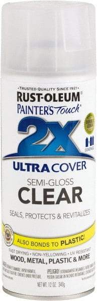 Rust-Oleum - Clear, Semi Gloss, Enamel Spray Paint - 8 Sq Ft per Can, 12 oz Container, Use on Multipurpose - Best Tool & Supply