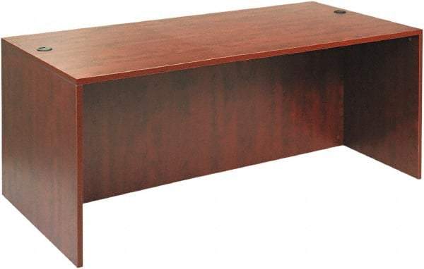 ALERA - Woodgrain Laminate Desk Shell - 71" Wide x 35-1/2" Deep x 29-5/8" High, Medium Cherry - Best Tool & Supply