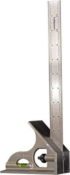 LaGesse Products - 2 Piece, 24" Combination Square Set - 1/16, 1/32, 1/64 & 1/8" (Inch) Graduation, Stainless Steel Blade, Aluminum Square Head - Best Tool & Supply