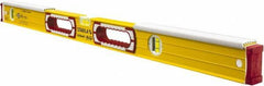 Stabila - 36" Long 3 Vial Spirit Level - Aluminum, Yellow, 2 Plumb & 1 Level Vials - Best Tool & Supply